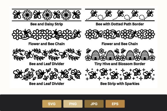 Bee and Flower Border Strips: Graphics for Local Branding