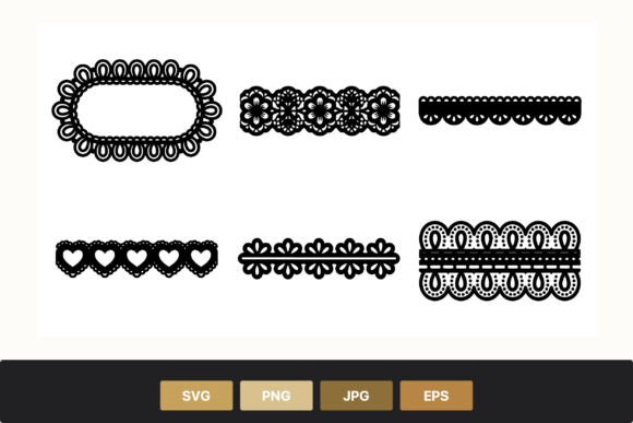 Black Lace Borders with Hearts and