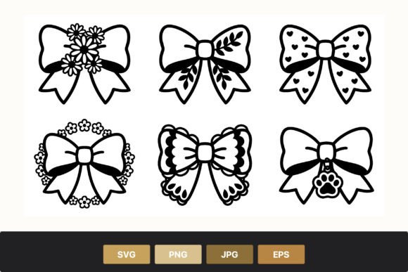 Black White Bow Clipart: Graphics for Local Business Branding