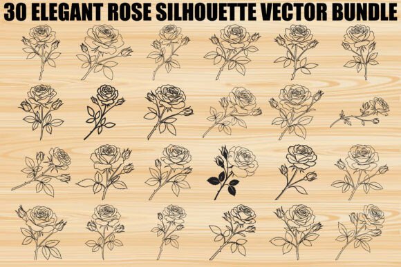 Elegant Rose SVG Bundle: Graphics for Creative Design