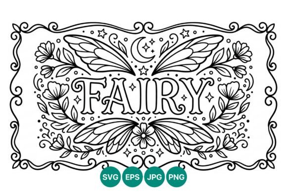 Fairy Black and White Vector Art Graphics