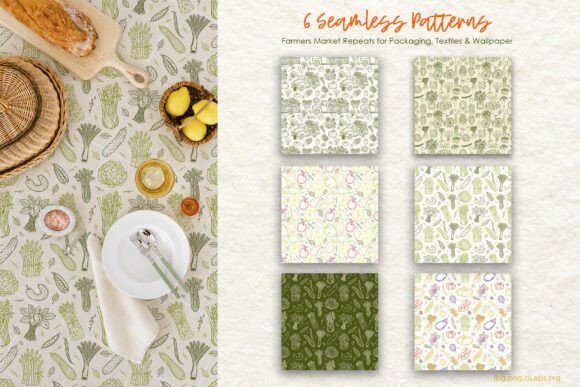 Farmers Market Patterns 6 MeadowMist – Graphics & Illustrations
