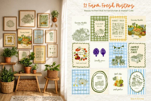 Farmers Market Posters 12 MeadowMist – Graphics & Illustrations