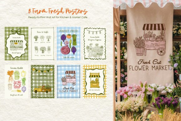 Farmers Market Posters 8 MeadowMist – Graphics & Illustrations