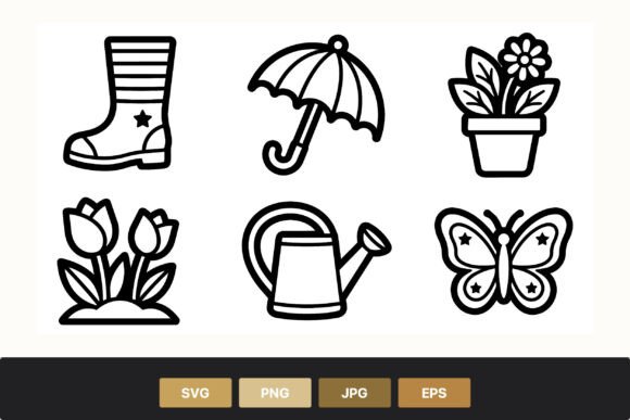 Gardening Boots Umbrella Flower
