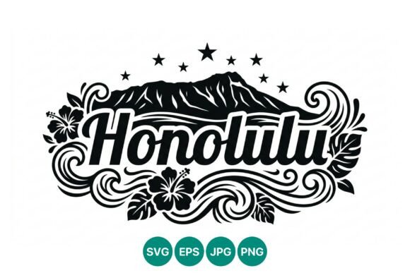 Honolulu Tropical Hibiscus Vector Art: Graphics & Illustrations for Creative Publishing