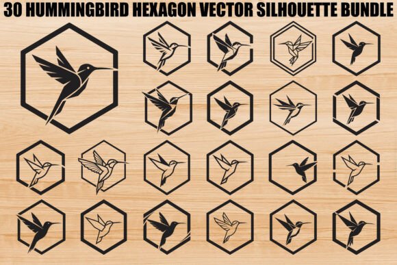Hummingbird Hexagon Bundle: Graphics & Illustrations for Modern Branding