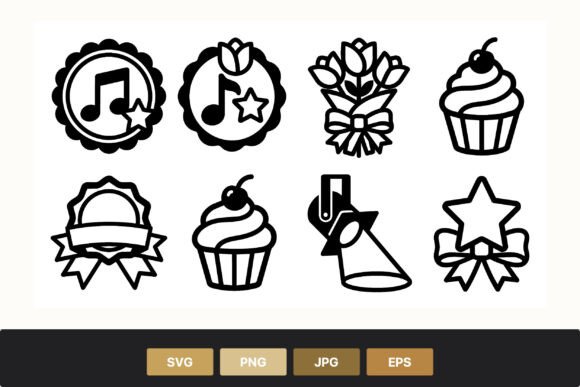 Music Note Bouquet Cupcake Spotlight Graphics