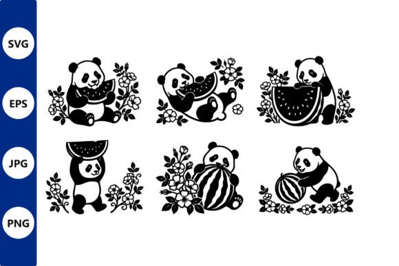 Pandas Watermelons Vector Art: Graphics & Illustrations for Local Branding