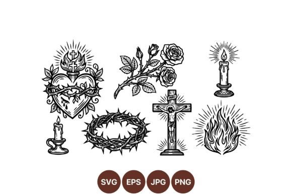 Sacred Heart Religious SVG Art