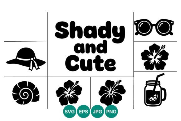 Shady and Cute Summer Icons Vector: Graphics for Branding